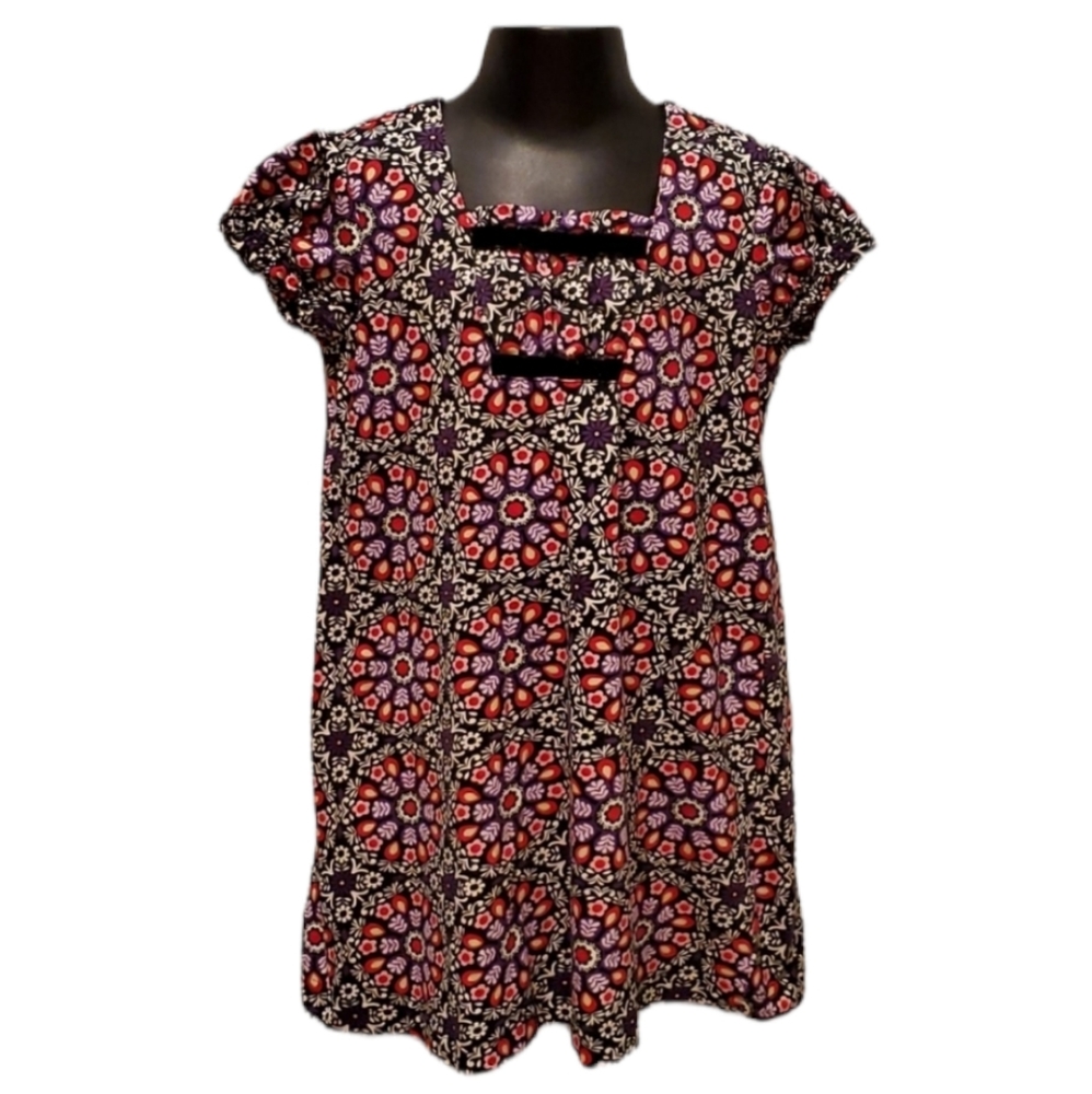 Hanna Andersson Purple Floral Geometrical Dress